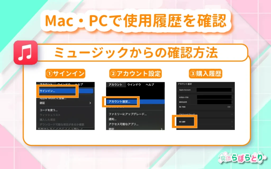Mac・PC(iTunes)での確認方法